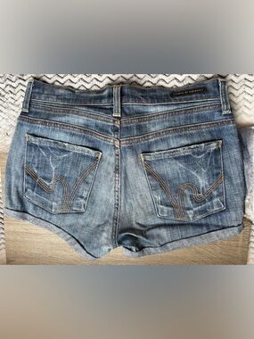 Citizens Of Humanity Distressed Light Blue Denim Shorts
